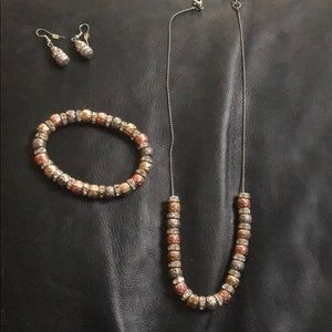 Beautiful 3 piece set-necklace, earrings, bracelet